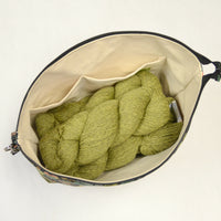 Scandi Blooms XL Zipper Knitting Project Craft Bag with Detachable Leather Wrist Strap