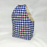 Rows of Flowers Blue Knot Top Knitting Project Craft Bag