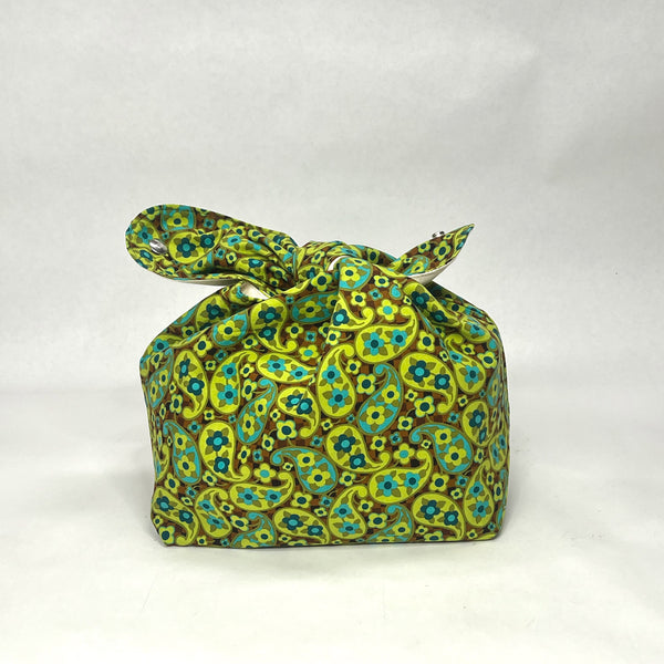 Green Paisley Knot Top Knitting Project Craft Bag