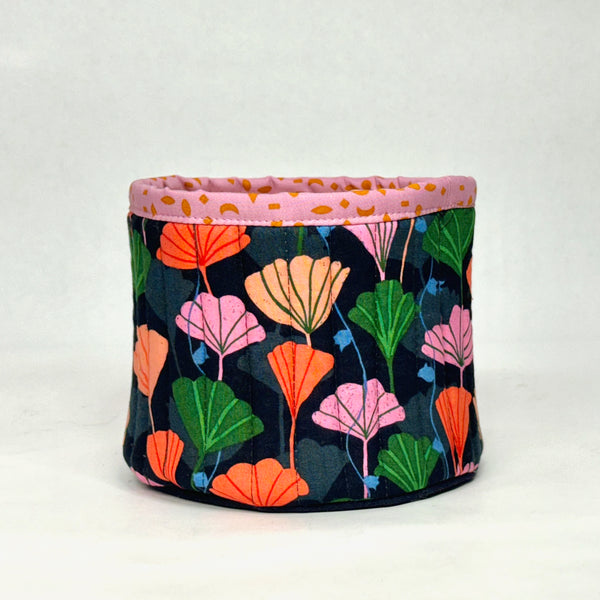 Gingko Falls Fabric Basket Tubby Yarn Bowl