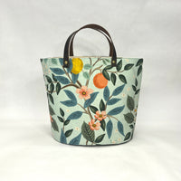 Citrus Grove Mint Oval Bottom Knitting Craft Tote Bag
