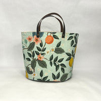 Citrus Grove Mint Oval Bottom Knitting Craft Tote Bag