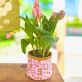 Garden Party Rose Fabric Basket Tubby Yarn Bowl