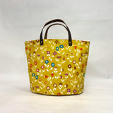 Forget Me Not Yellow Oval Bottom Knitting Craft Tote Bag
