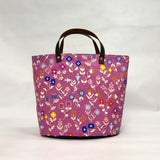 Forget Me Not Pink Oval Bottom Knitting Craft Tote Bag