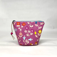Forget Me Not Pink Round Bottom Small Zipper Pouch