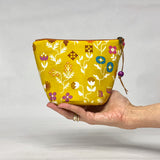 Forget Me Not Pink Round Bottom Small Zipper Pouch