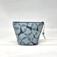 Gather Circles Blue Round Bottom Small Zipper Pouch