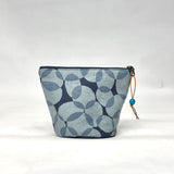 Gather Circles Blue Round Bottom Small Zipper Pouch
