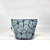 Gather Circles Blue Round Bottom Small Zipper Pouch
