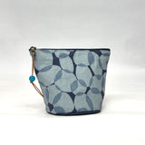 Gather Circles Blue Round Bottom Small Zipper Pouch