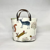 Oh Deer Berry Oval Bottom Knitting Craft Tote Bag