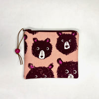 Teddy and the Bears Peach Zipper Pouch / Coin Purse / Gadget / Cosmetic Bag