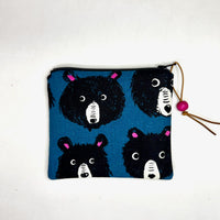 Teddy and the Bears Blue Zipper Pouch / Coin Purse / Gadget / Cosmetic Bag
