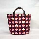 Strawberry Plum Oval Bottom Knitting Craft Tote Bag