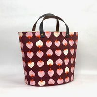 Strawberry Plum Oval Bottom Knitting Craft Tote Bag