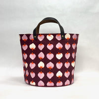 Strawberry Plum Oval Bottom Knitting Craft Tote Bag