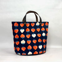 Strawberry Navy Oval Bottom Knitting Craft Tote Bag