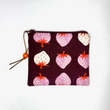 Strawberry Plum Zipper Pouch / Coin Purse / Gadget / Cosmetic Bag