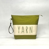 YARN Avocado Tall XL Zipper Knitting Project Craft Bag with Detachable Wrist Strap