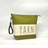 YARN Avocado Tall XL Zipper Knitting Project Craft Bag with Detachable Wrist Strap