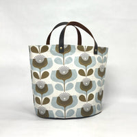 Scandi Blooms Oval Bottom Knitting Craft Tote Bag