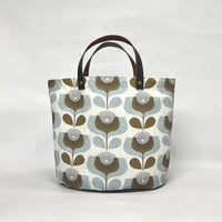Scandi Blooms Oval Bottom Knitting Craft Tote Bag