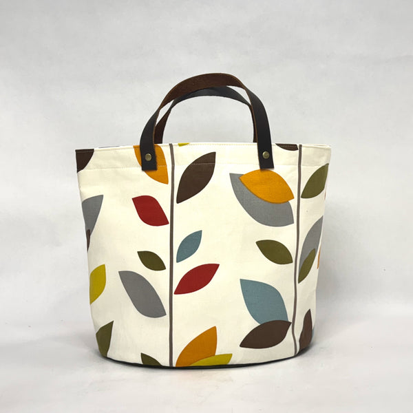 Scandi Stem Oval Bottom Knitting Craft Tote Bag