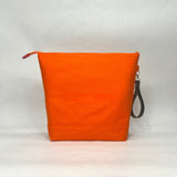 CROCHET Orange Canvas Tall XL Zipper Knitting Project Craft Bag with Detachable Wrist Strap