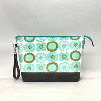 Pickle Chips XL Zipper Knitting Project Craft Bag with Detachable Leather Wrist Strap