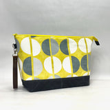 Shoreditch XL Zipper Knitting Project Craft Bag with Detachable Leather Wrist Strap