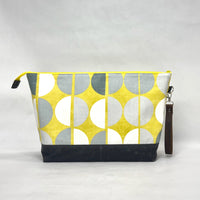 Shoreditch XL Zipper Knitting Project Craft Bag with Detachable Leather Wrist Strap