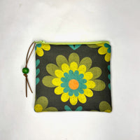 Retro Dahlia Zipper Pouch / Coin Purse / Gadget / Cosmetic Bag