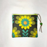 Retro Dahlia Zipper Pouch / Coin Purse / Gadget / Cosmetic Bag