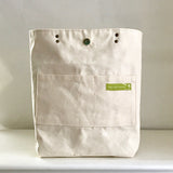 Leaf Green  / Waxed Canvas Tote Bag with Leather Straps