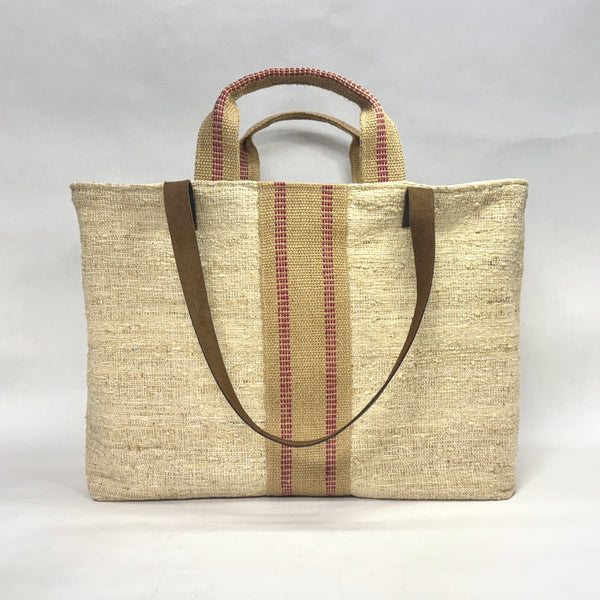 Rustic Woven Raspberry XL Extra Large BIG Tote Bag / Beach Bag
