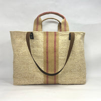 Rustic Woven Raspberry XL Extra Large BIG Tote Bag / Beach Bag