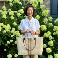 Rustic Woven Faded Orange XL Extra Large BIG Tote Bag / Beach Bag