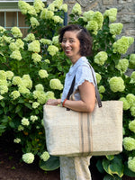 Rustic Woven Faded Orange XL Extra Large BIG Tote Bag / Beach Bag