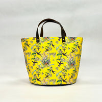 Hummingbird Vine Yellow Oval Bottom Knitting Craft Tote Bag