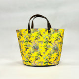 Hummingbird Vine Yellow Oval Bottom Knitting Craft Tote Bag