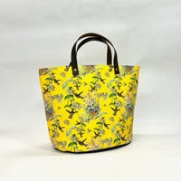 Hummingbird Vine Yellow Oval Bottom Knitting Craft Tote Bag