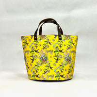 Hummingbird Vine Yellow Oval Bottom Knitting Craft Tote Bag
