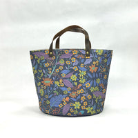 Tree of Life Navy Oval Bottom Knitting Craft Tote Bag