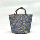 Tree of Life Navy Oval Bottom Knitting Craft Tote Bag