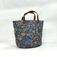 Tree of Life Navy Oval Bottom Knitting Craft Tote Bag