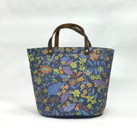 Tree of Life Navy Oval Bottom Knitting Craft Tote Bag