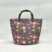 Coral Floral Oval Bottom Knitting Craft Tote Bag