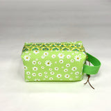 Mint Daisy Jelly Vinyl Boxy Small Zipper Pouch Gadget Case Cosmetics Bag