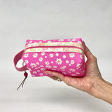 Yellow Croc Iridescent PU Boxy Small Zipper Pouch Gadget Case Cosmetics Bag